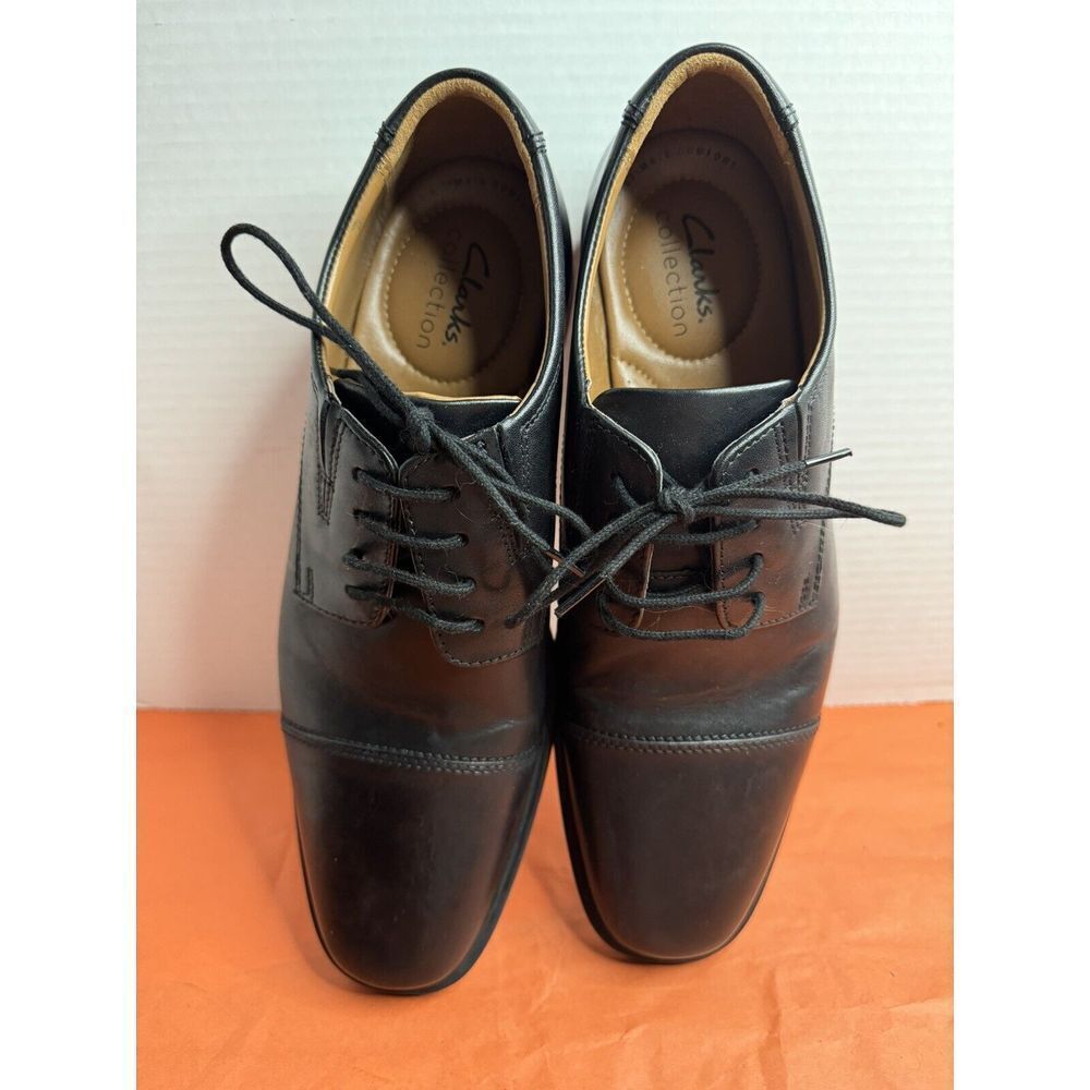 Clarks Men's Tilden Medium Cap Toe Oxford Shoes Black Sz 8.5 - Picture 2 of 8